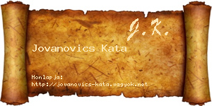 Jovanovics Kata névjegykártya